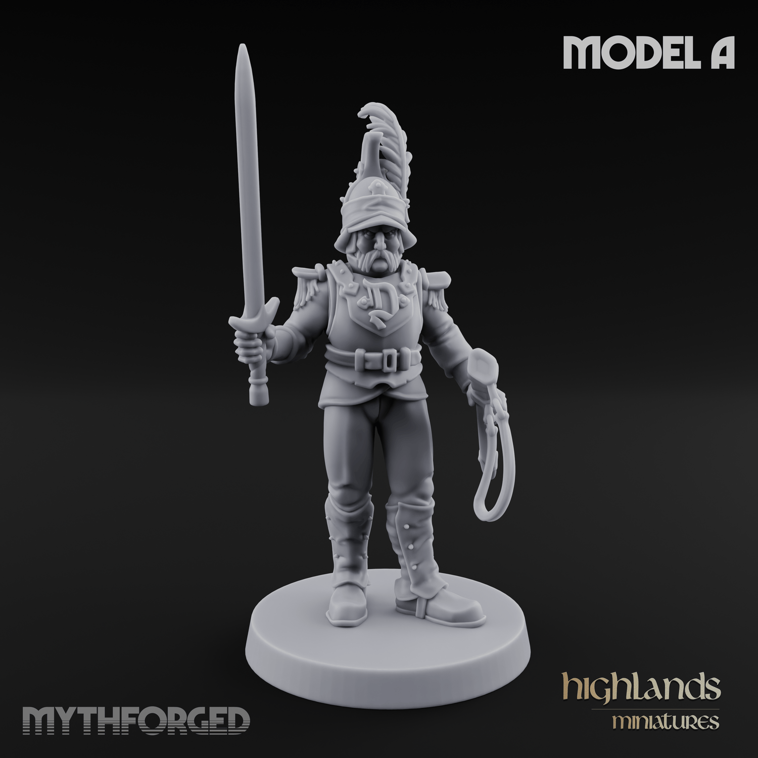 Plume Standing Proud Human Guards Miniature for Dungeons and Dragons, Pathfinder or other TTRPGs