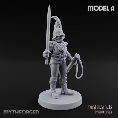 Plume Standing Proud Human Guards Miniature for Dungeons and Dragons, Pathfinder or other TTRPGs