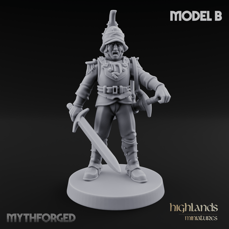 Plume Standing Proud Human Guards Miniature for Dungeons and Dragons, Pathfinder or other TTRPGs