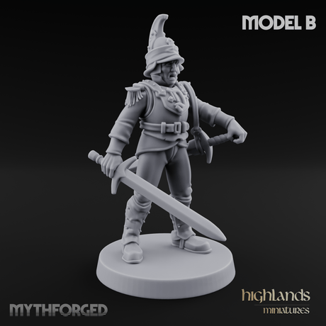 Plume Standing Proud Human Guards Miniature for Dungeons and Dragons, Pathfinder or other TTRPGs