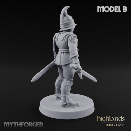 Plume Standing Proud Human Guards B Miniature for Dungeons and Dragons, Pathfinder or other TTRPGs