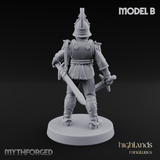 Plume Standing Proud Human Guards B Miniature for Dungeons and Dragons, Pathfinder or other TTRPGs