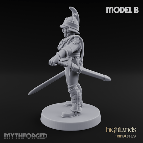 Plume Standing Proud Human Guards B Miniature for Dungeons and Dragons, Pathfinder or other TTRPGs