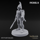 Plume Standing Proud Human Guards B Miniature for Dungeons and Dragons, Pathfinder or other TTRPGs