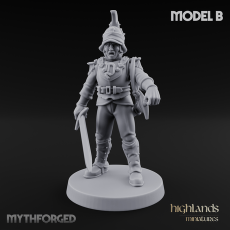Plume Standing Proud Human Guards B Miniature for Dungeons and Dragons, Pathfinder or other TTRPGs
