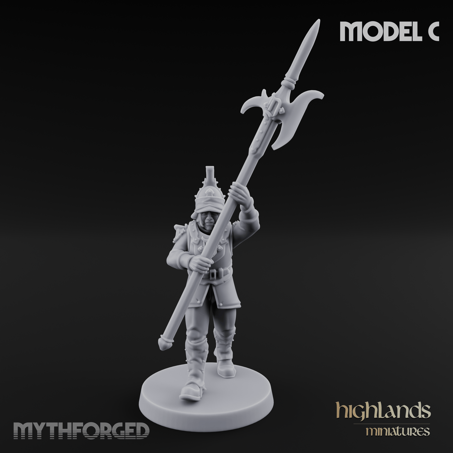 Plume Standing Proud Human Guards Miniature for Dungeons and Dragons, Pathfinder or other TTRPGs
