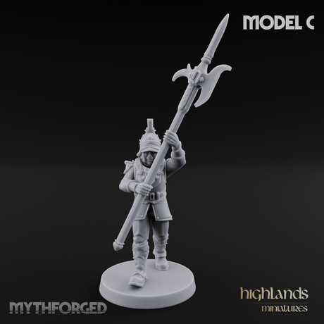 Plume Standing Proud Human Guards Miniature for Dungeons and Dragons, Pathfinder or other TTRPGs
