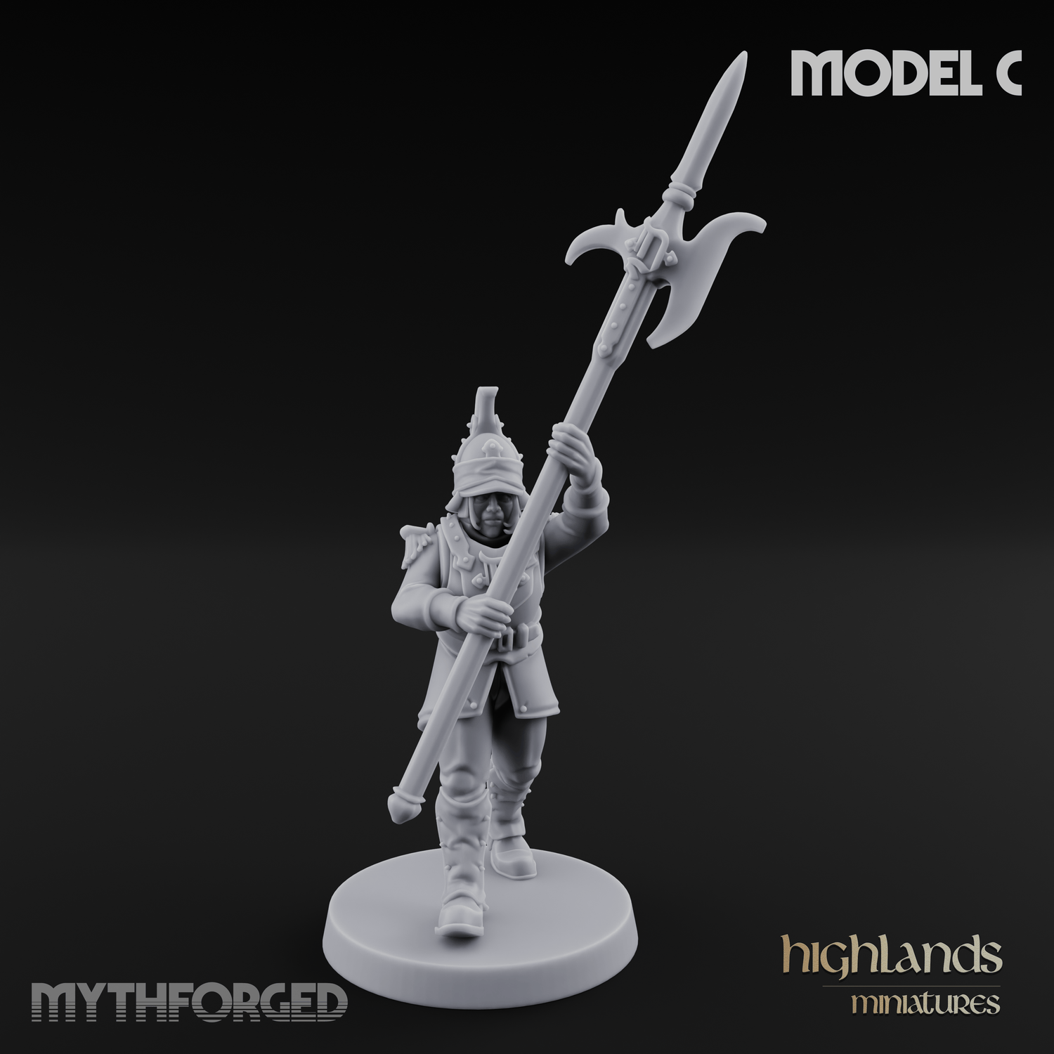 Plume Standing Proud Human Guards Miniature for Dungeons and Dragons, Pathfinder or other TTRPGs
