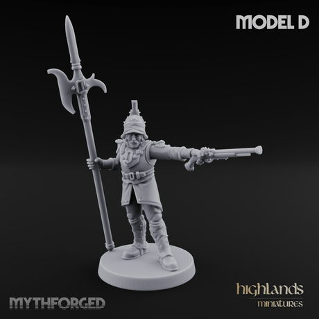Plume Standing Proud Human Guards D Miniature for Dungeons and Dragons, Pathfinder or other TTRPGs