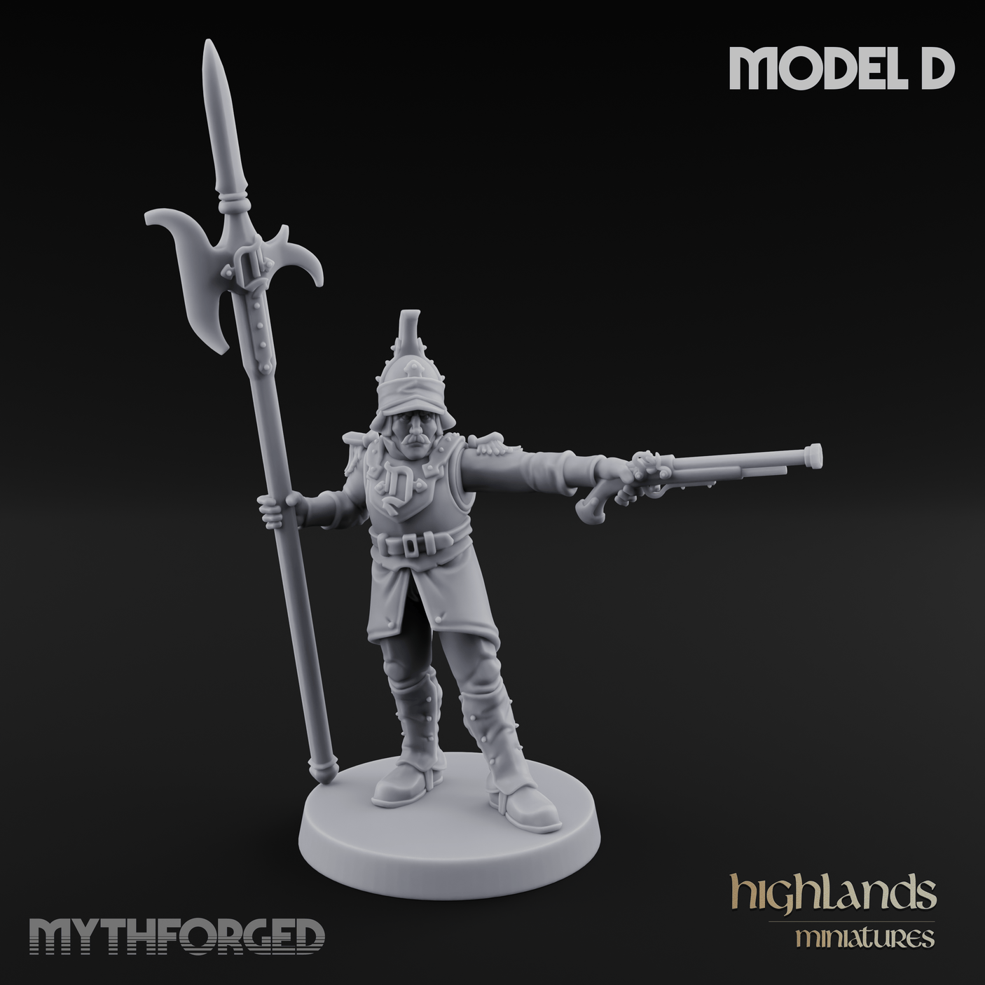 Plume Standing Proud Human Guards Miniature for Dungeons and Dragons, Pathfinder or other TTRPGs