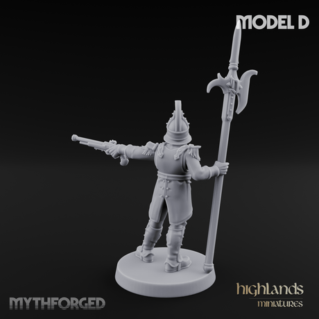 Plume Standing Proud Human Guards D Miniature for Dungeons and Dragons, Pathfinder or other TTRPGs
