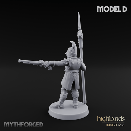 Plume Standing Proud Human Guards D Miniature for Dungeons and Dragons, Pathfinder or other TTRPGs