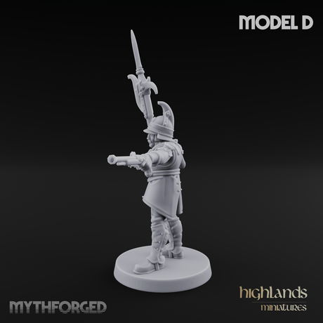 Plume Standing Proud Human Guards D Miniature for Dungeons and Dragons, Pathfinder or other TTRPGs