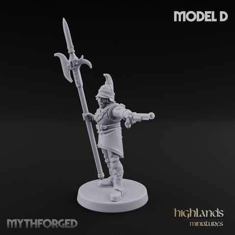 Plume Standing Proud Human Guards D Miniature for Dungeons and Dragons, Pathfinder or other TTRPGs