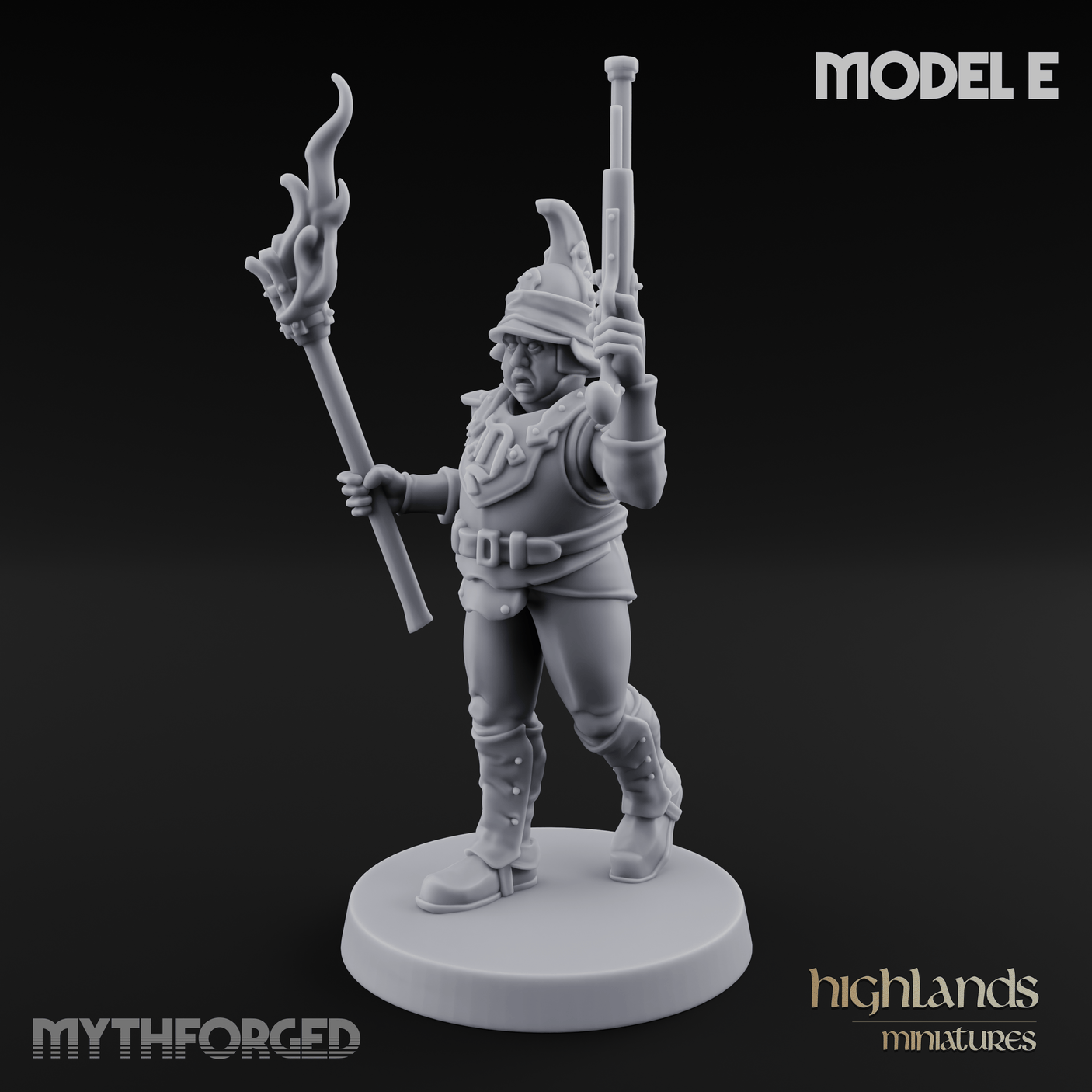 Plume Standing Proud Human Guards E Miniature for Dungeons and Dragons, Pathfinder or other TTRPGs