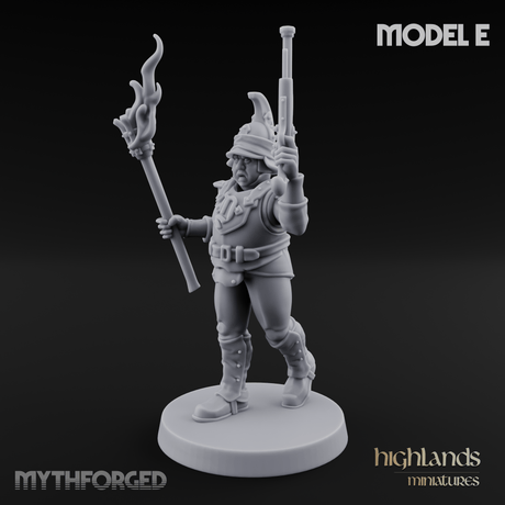 Plume Standing Proud Human Guards E Miniature for Dungeons and Dragons, Pathfinder or other TTRPGs