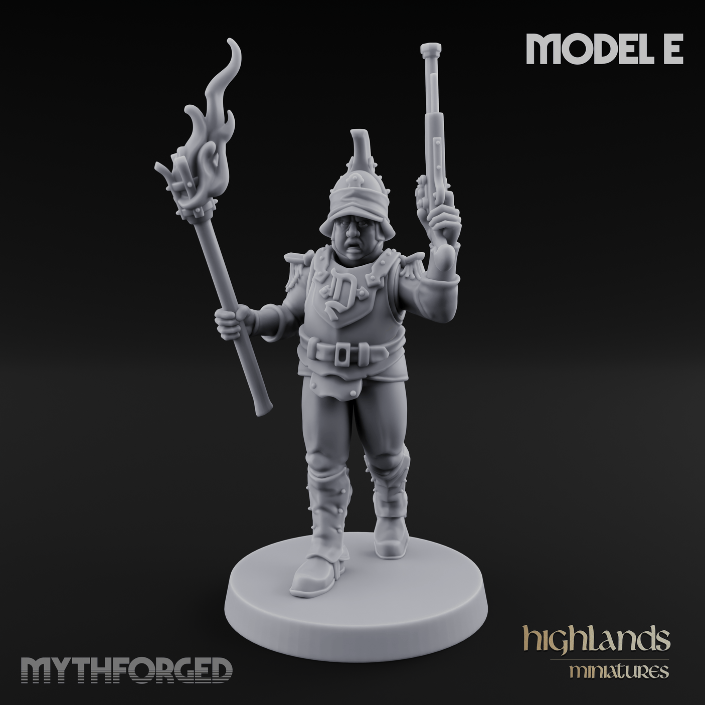 Plume Standing Proud Human Guards E Miniature for Dungeons and Dragons, Pathfinder or other TTRPGs