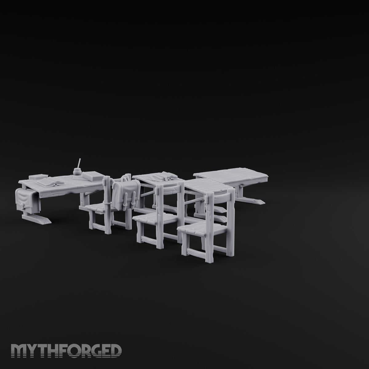 Class Dismissed, Chalk Still Dusty Wooden Classroom Furniture C
