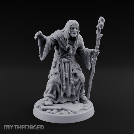 Claw Beckoning Human Swamp Priest Miniature for Dungeons and Dragons, Pathfinder or other TTRPGs