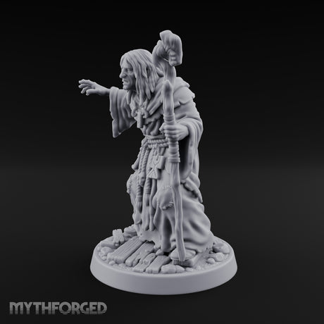 Claw Beckoning Human Swamp Priest Miniature for Dungeons and Dragons, Pathfinder or other TTRPGs