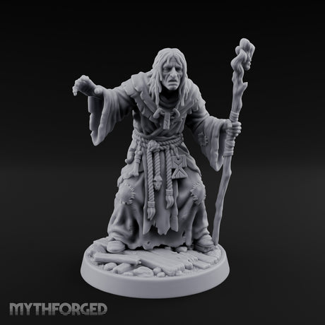 Claw Beckoning Human Swamp Priest Miniature for Dungeons and Dragons, Pathfinder or other TTRPGs
