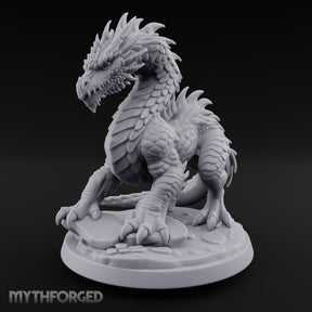 Claw Planting Head Craning Drake Hatchling Miniature for Dungeons and Dragons, Pathfinder or other TTRPGs
