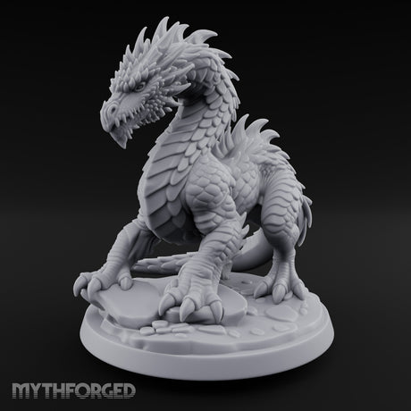 Claw Planting Head Craning Drake Hatchling Miniature for Dungeons and Dragons, Pathfinder or other TTRPGs