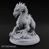 Claw Planting Head Craning Drake Hatchling Miniature for Dungeons and Dragons, Pathfinder or other TTRPGs