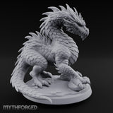 Claw Planting Head Craning Drake Hatchling Miniature for Dungeons and Dragons, Pathfinder or other TTRPGs
