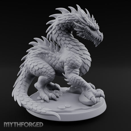 Claw Planting Head Craning Drake Hatchling Miniature for Dungeons and Dragons, Pathfinder or other TTRPGs