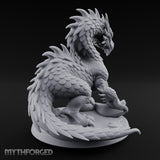 Claw Planting Head Craning Drake Hatchling Miniature for Dungeons and Dragons, Pathfinder or other TTRPGs