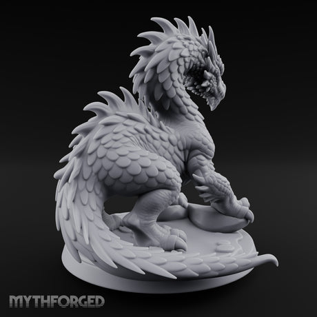 Claw Planting Head Craning Drake Hatchling Miniature for Dungeons and Dragons, Pathfinder or other TTRPGs
