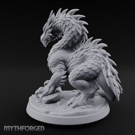Claw Planting Head Craning Drake Hatchling Miniature for Dungeons and Dragons, Pathfinder or other TTRPGs
