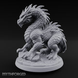 Claw Planting Head Craning Drake Hatchling Miniature for Dungeons and Dragons, Pathfinder or other TTRPGs