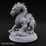 Claw Planting Head Craning Drake Hatchling Miniature for Dungeons and Dragons, Pathfinder or other TTRPGs