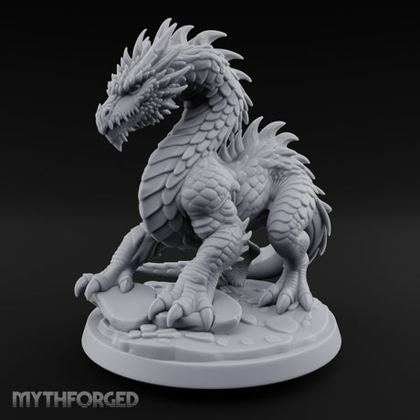 Claw Planting Head Craning Drake Hatchling Miniature for Dungeons and Dragons, Pathfinder or other TTRPGs