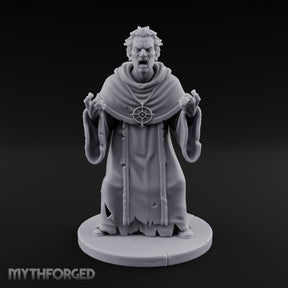 Claw Raising Mouth Screaming Human Fanatic Miniature for Dungeons and Dragons, Pathfinder or other TTRPGs