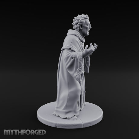 Claw Raising Mouth Screaming Human Fanatic Miniature for Dungeons and Dragons, Pathfinder or other TTRPGs