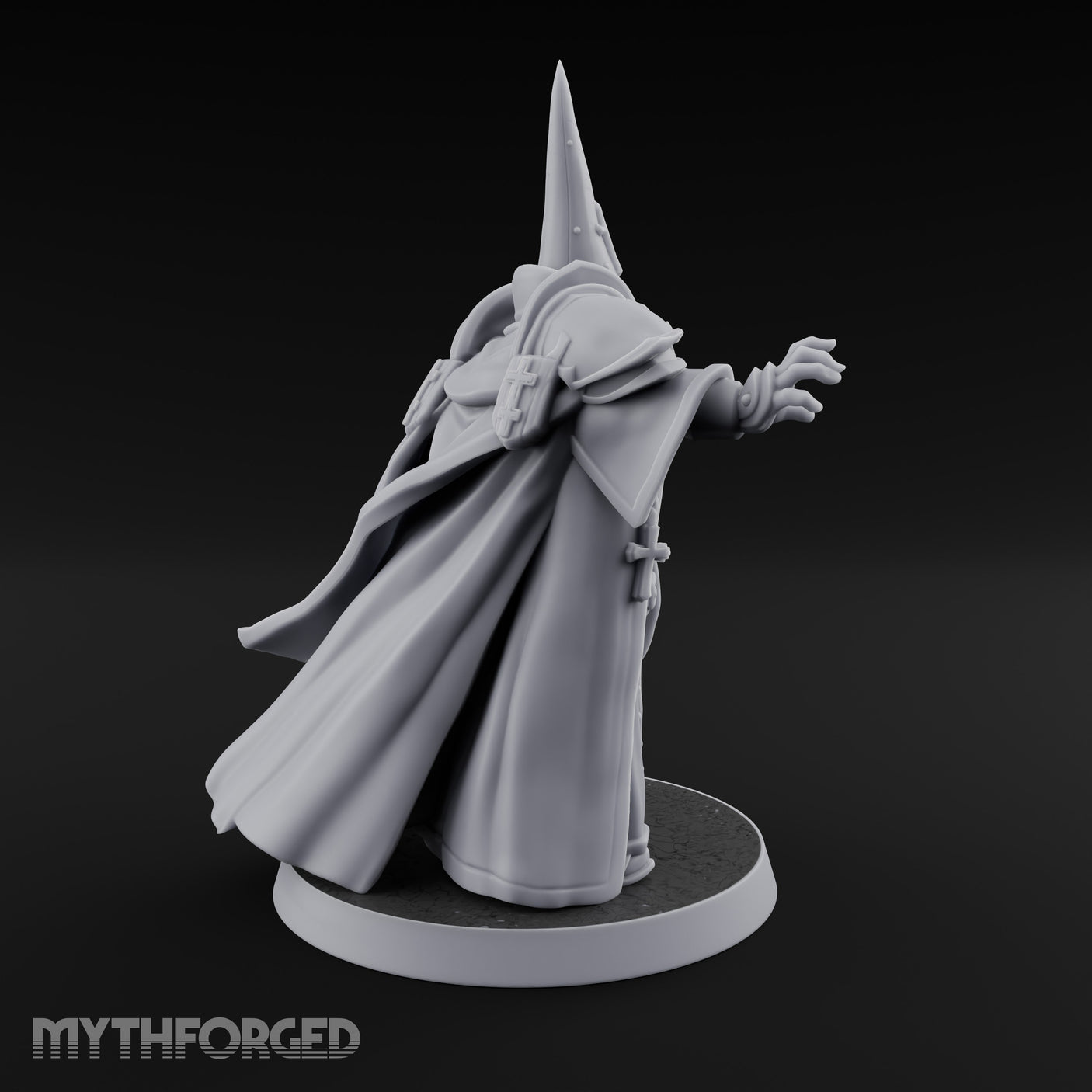 Claw Reaching Staff Planting Human Witchburner Miniature for Dungeons and Dragons, Pathfinder or other TTRPGs