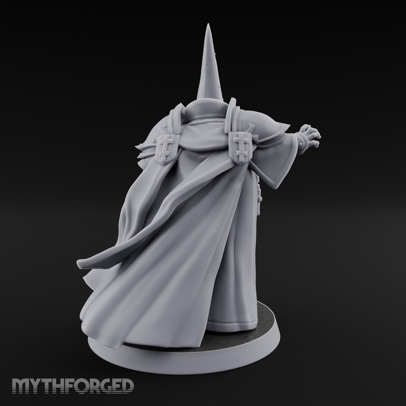 Claw Reaching Staff Planting Human Witchburner Miniature for Dungeons and Dragons, Pathfinder or other TTRPGs