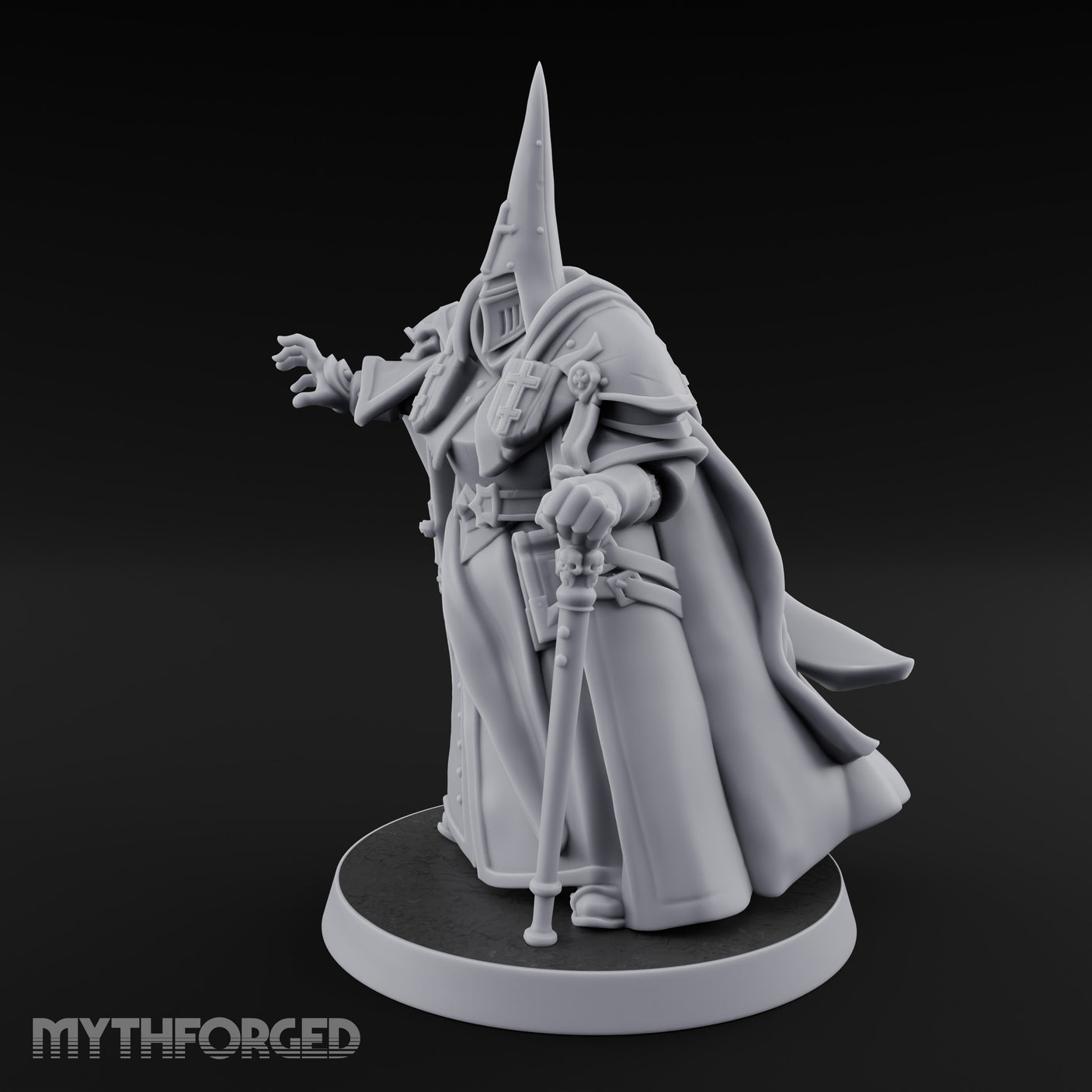 Claw Reaching Staff Planting Human Witchburner Miniature for Dungeons and Dragons, Pathfinder or other TTRPGs