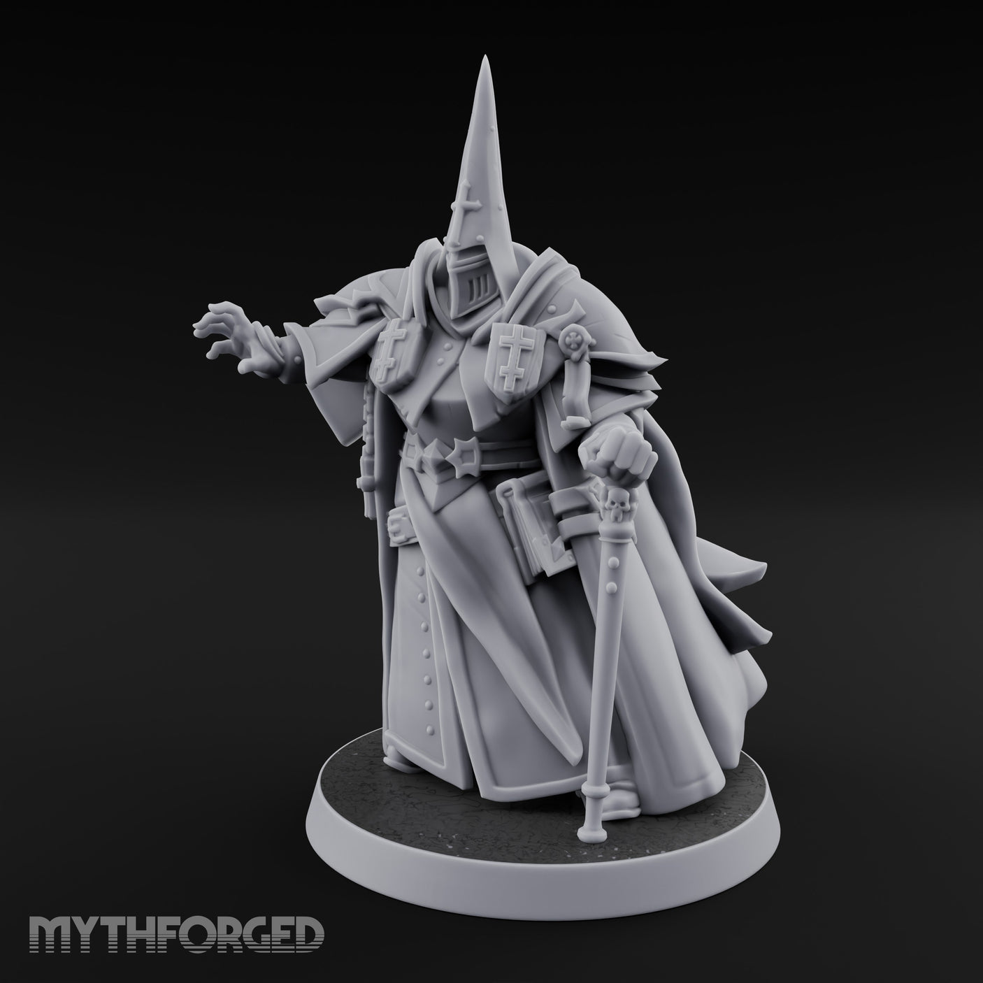 Claw Reaching Staff Planting Human Witchburner Miniature for Dungeons and Dragons, Pathfinder or other TTRPGs