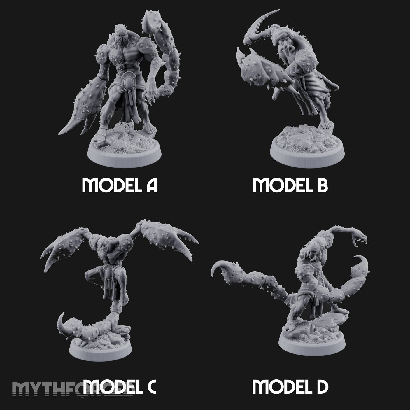 Claw Snapping Lunging Tlincalli Miniature for Dungeons and Dragons, Pathfinder or other TTRPGs