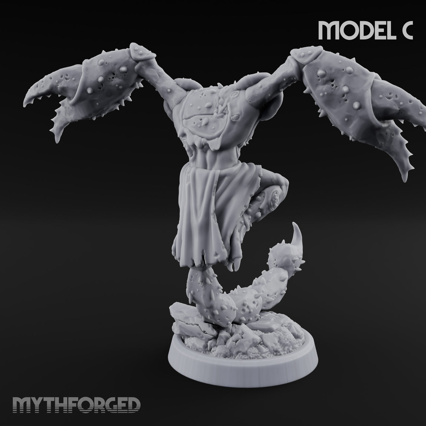 Claw Snapping Lunging Tlincalli C Miniature for Dungeons and Dragons, Pathfinder or other TTRPGs