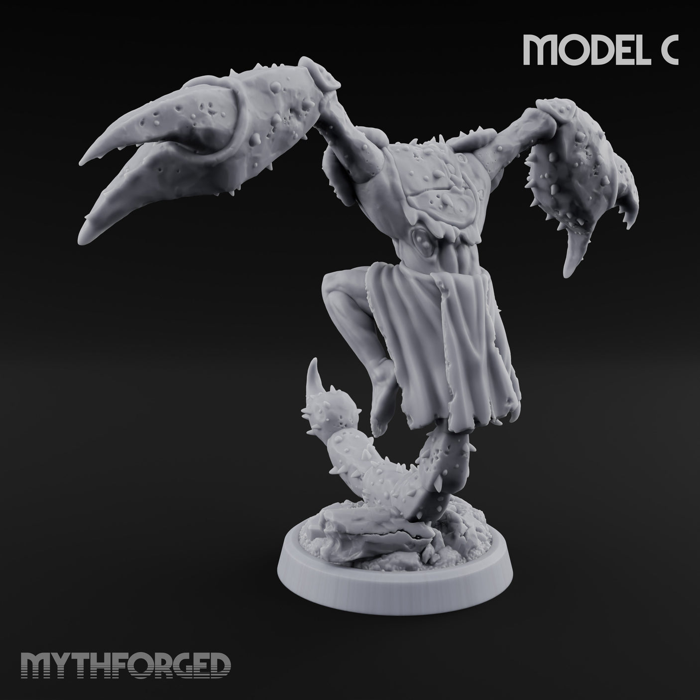 Claw Snapping Lunging Tlincalli C Miniature for Dungeons and Dragons, Pathfinder or other TTRPGs