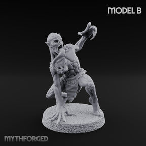 Clawing Ravenously Ghoul B Miniature for Dungeons and Dragons, Pathfinder or other TTRPGs