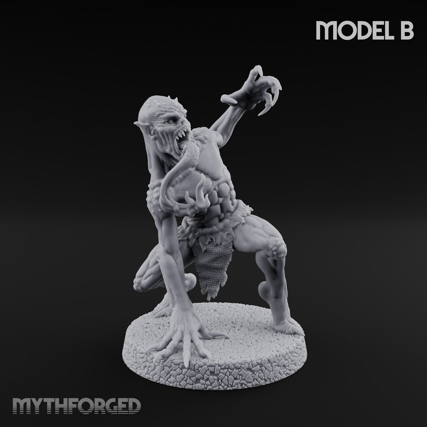 Clawing Ravenously Ghoul B Miniature for Dungeons and Dragons, Pathfinder or other TTRPGs