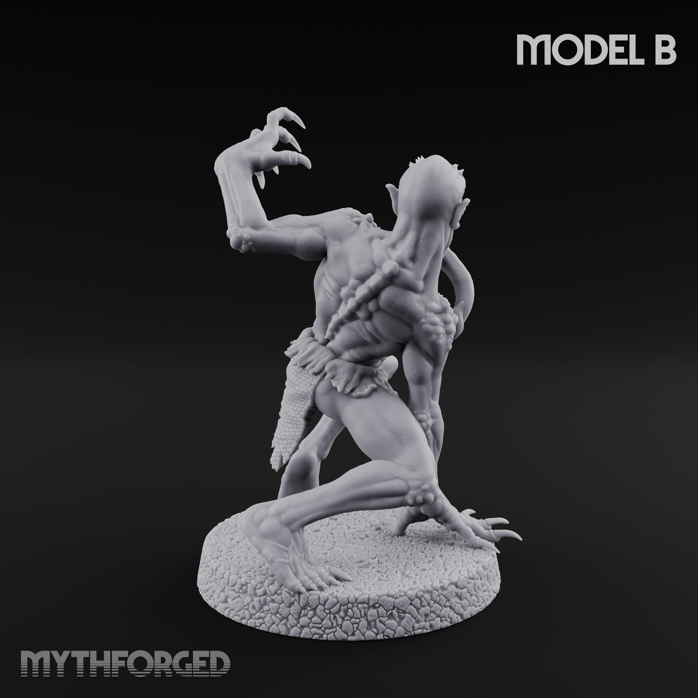 Clawing Ravenously Ghoul B Miniature for Dungeons and Dragons, Pathfinder or other TTRPGs