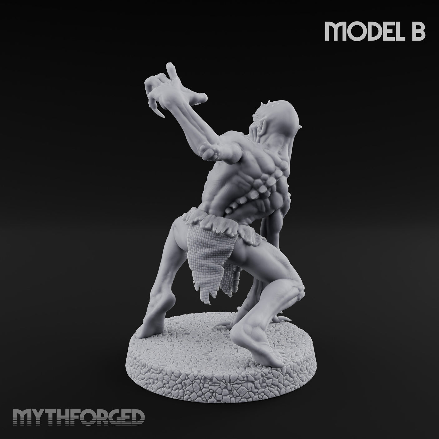 Clawing Ravenously Ghoul B Miniature for Dungeons and Dragons, Pathfinder or other TTRPGs