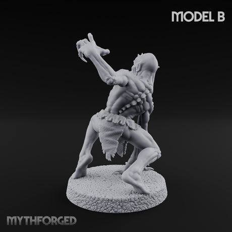 Clawing Ravenously Ghoul B Miniature for Dungeons and Dragons, Pathfinder or other TTRPGs